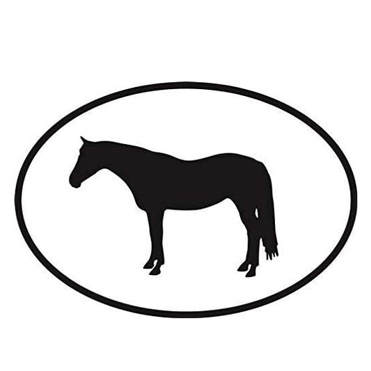 Quarter Horse Euro Oval Car Sticker And Decal for Windows, Cars, SUV, Trucks