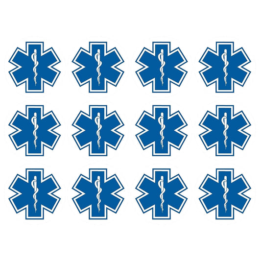 Star of Life EMS Emergency Response Car Sticker And Decal for Windows, Cars, SUV, Trucks 12Pcs