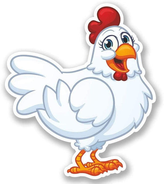Happy Chicken Funny Car Sticker And Decal for Windows, Cars, SUV, Trucks