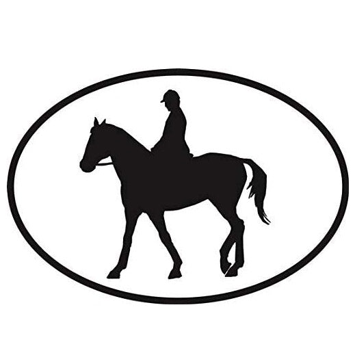 Equestrian Euro Oval Car Sticker And Decal for Windows, Cars, SUV, Trucks