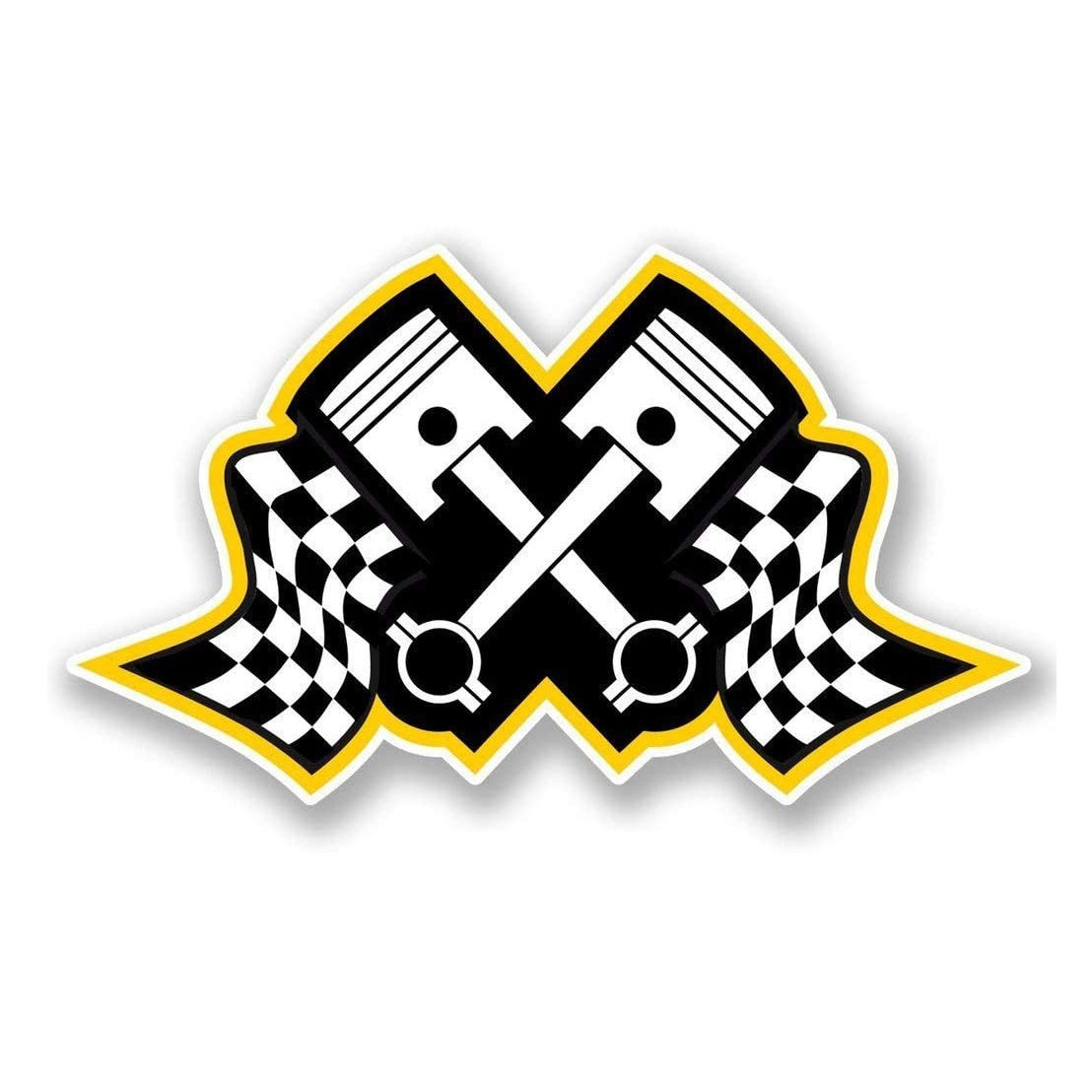 Racing Piston Funny Vinyl Decal Sticker for Car, Truck, Window, Bumper