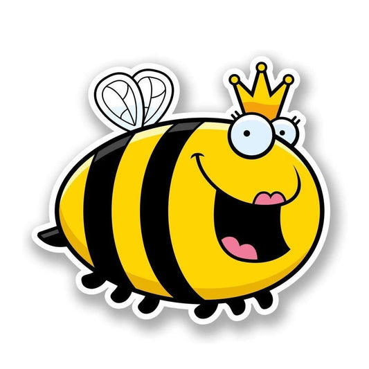 Queen Honey Bee Funny Vinyl Decal Sticker for Car, Truck, Window, Bumper