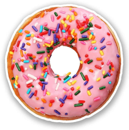 Pink Sprinkle Doughnut Funny Vinyl Decal Sticker for Car, Truck, Window, Bumper