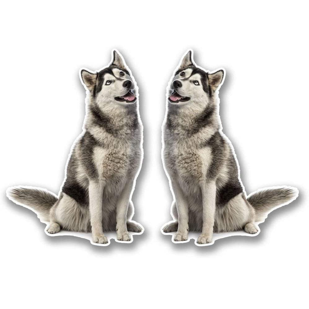Siberian Husky Funny Vinyl Decal Sticker for Car, Truck, Window, Bumper 1Pair