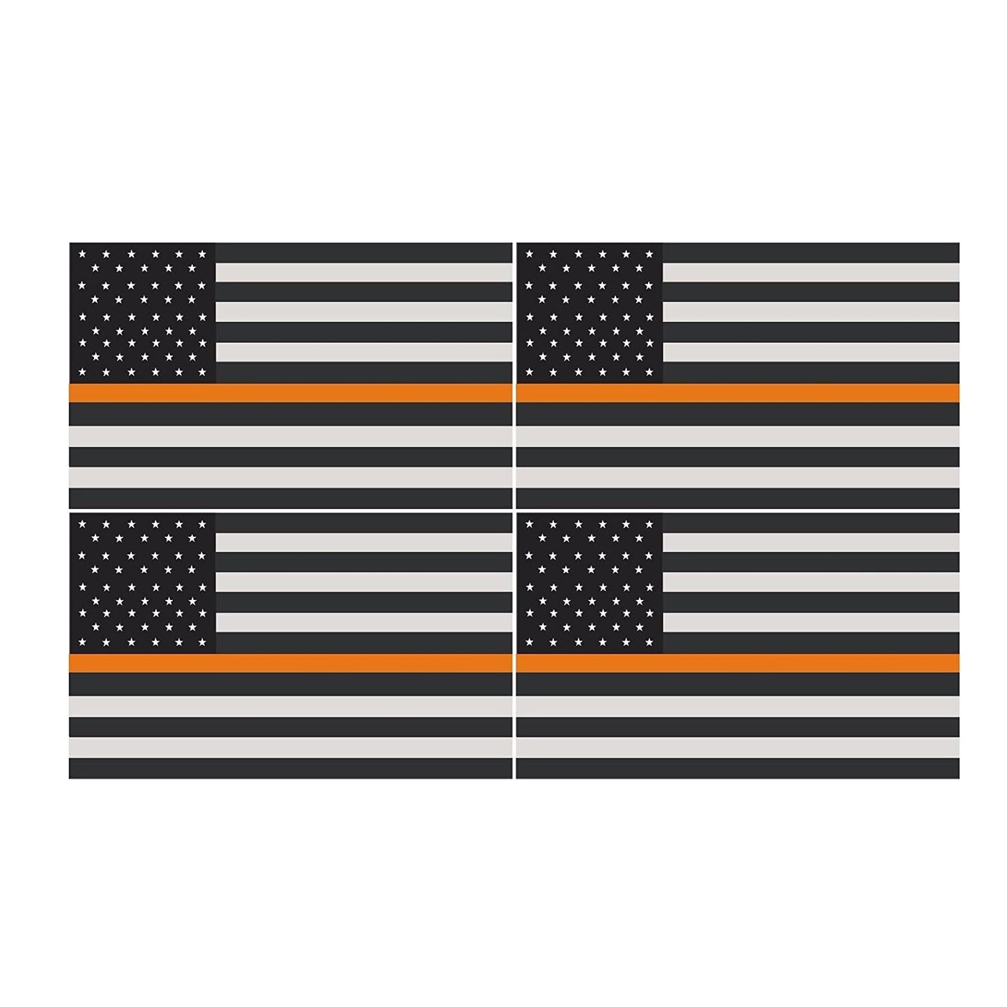 Thin Orange Line American Subdued Flag Funny Vinyl Decal Sticker for Car, Truck, Window, Bumper 4Pcs