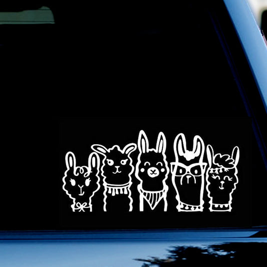 Llama Gang Funny Vinyl Decal Sticker for Car, Truck, Window, Bumper White