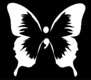 Butterfly Wing Semicolon Funny Vinyl Decal Sticker for Car, Truck, Window, Bumper White