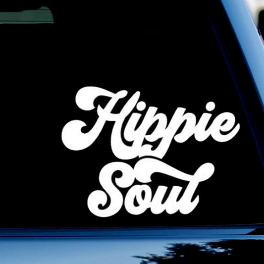 Hippie Soul Funny Vinyl Decal Sticker for Car, Truck, Window, Bumper White