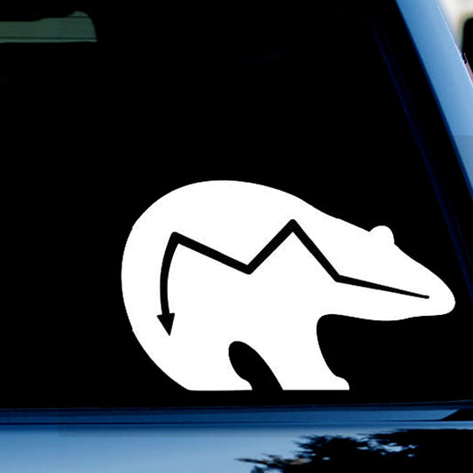 Native American Bear Funny Vinyl Decal Sticker for Car, Truck, Window, Bumper White