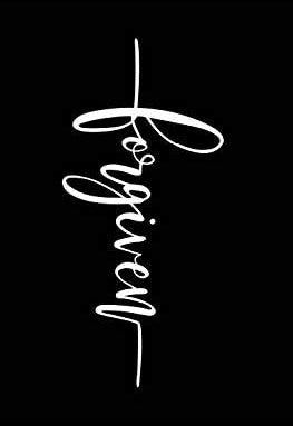 Vertical Forgiven Cross Funny Vinyl Decal Sticker for Car, Truck, Window, Bumper White