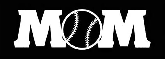 Baseball Mom Funny Vinyl Decal Sticker for Car, Truck, Window, Bumper White