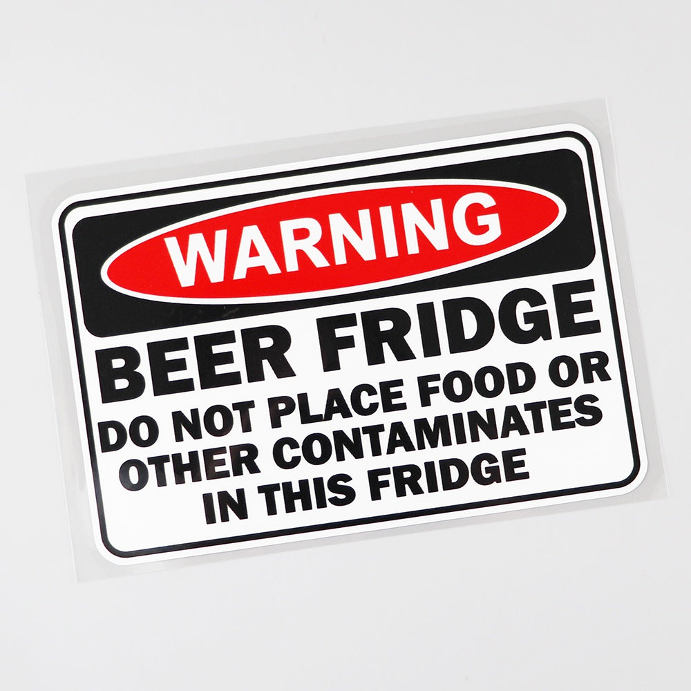 Warning Beer Fridge Contaminates Food Funny Vinyl Decal Sticker for Car, Truck, Window, Bumper 2Pcs