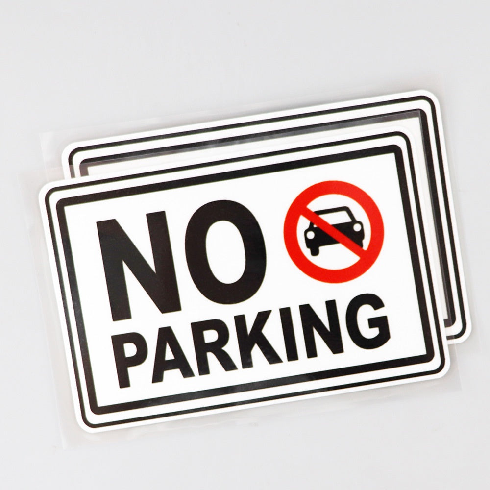 Warning No Parking Here Vinyl Decal Sticker for Car, Truck, Window, Bumper 2Pcs