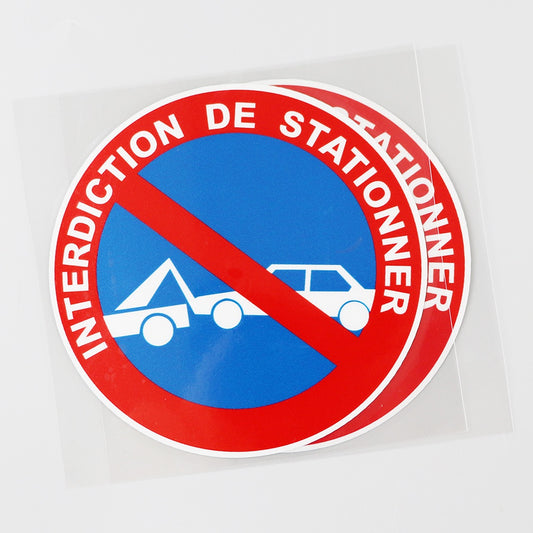 No Parking Decal Prohibition Stationement Vinyl Decal Sticker for Car, Truck, Window, Bumper 2Pcs