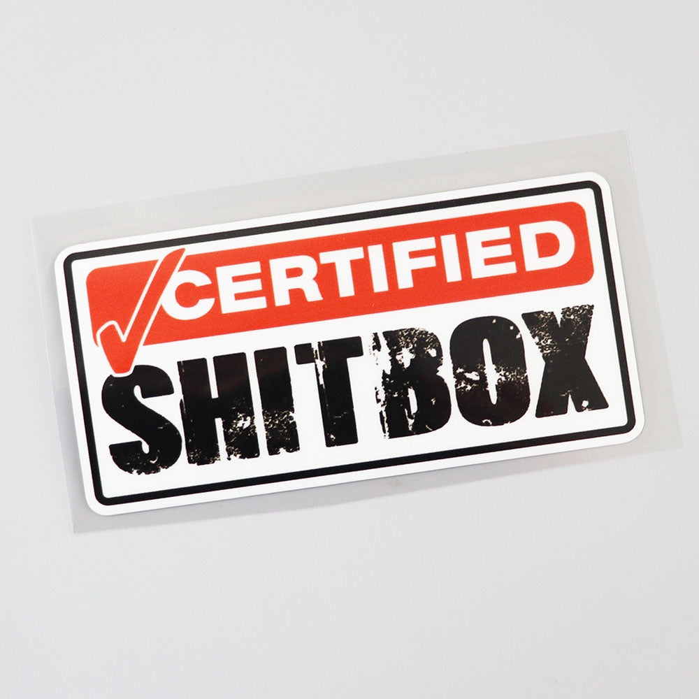 Certified Shitbox Funny Vinyl Decal Sticker for Car, Truck, Window, Bumper 2Pcs