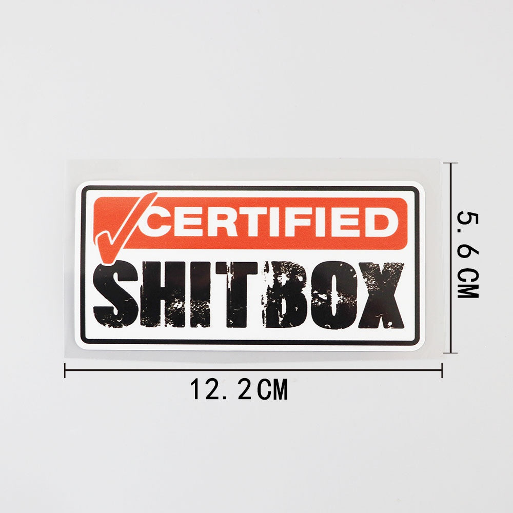 Certified Shitbox Funny Vinyl Decal Sticker for Car, Truck, Window, Bumper 2Pcs