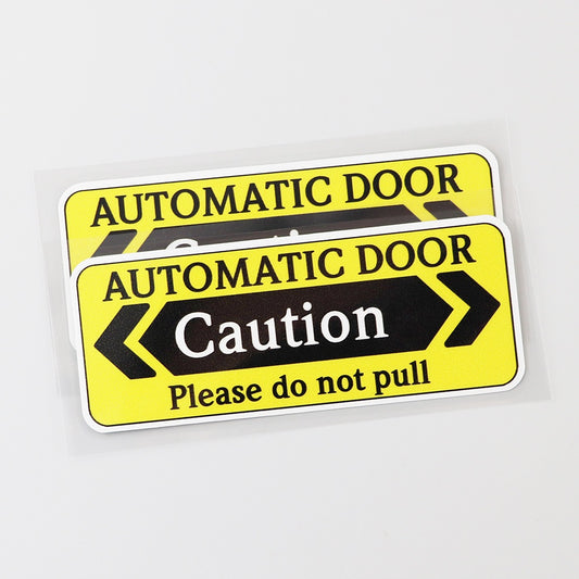 Warning Automatic Door Caution Work Vinyl Decal Sticker for Car, Truck, Window, Bumper 2Pcs