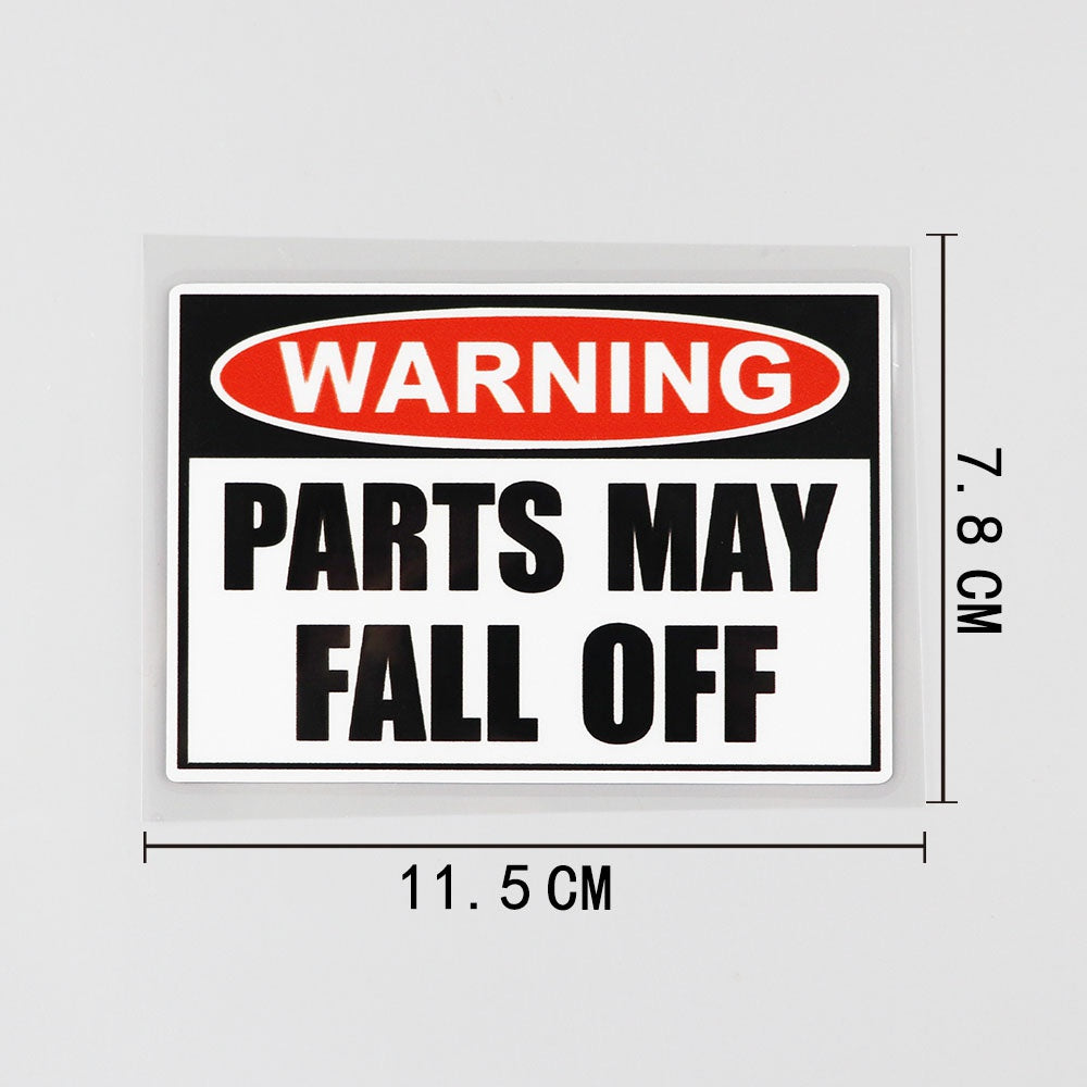 Cool Warning Parts May Fall Off Funny Vinyl Decal Sticker for Car, Truck, Window, Bumper 2Pcs