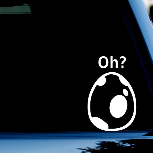 Oh Hatching Egg Decal Sticker for Car, Truck, Window, Bumper White