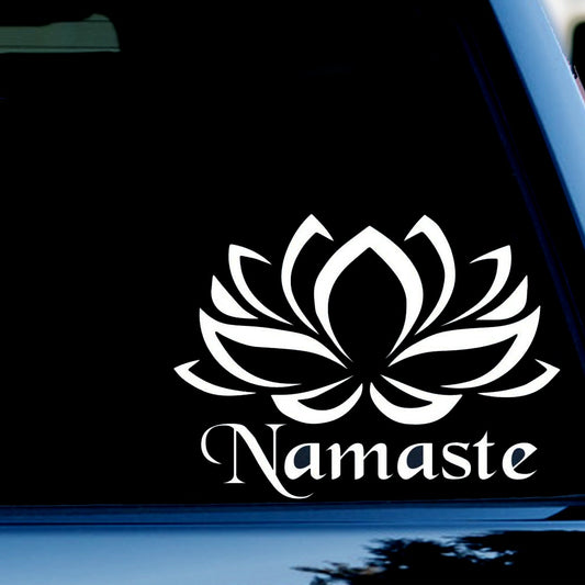 Namaste Decal Sticker for Car, Truck, Window, Bumper White