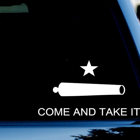 Come and Take It Decal Sticker for Car, Truck, Window, Bumper White