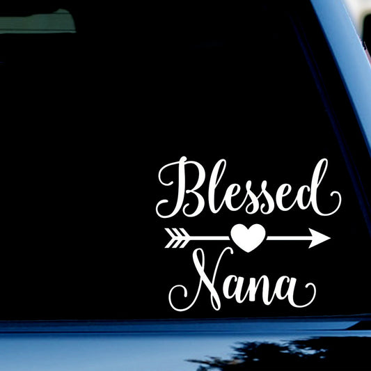 Blessed Nana Decal Sticker for Car, Truck, Window, Bumper White
