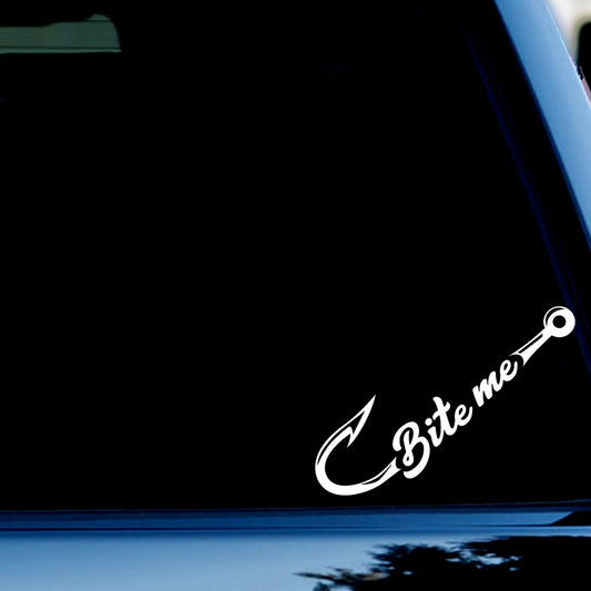 Bite Me Decal Sticker for Car, Truck, Window, Bumper White