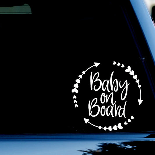 Baby On Board Decal Sticker for Car, Truck, Window, Bumper White