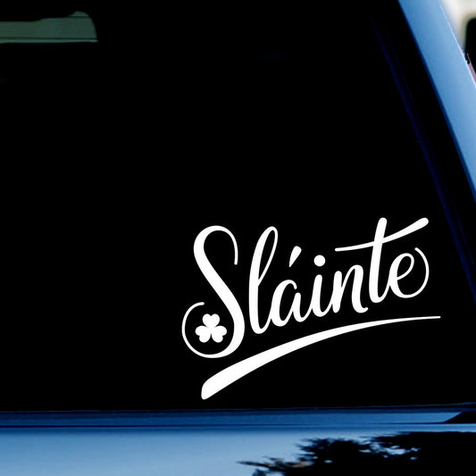 Irish Toast Cheers Decal Sticker for Car, Truck, Window, Bumper White