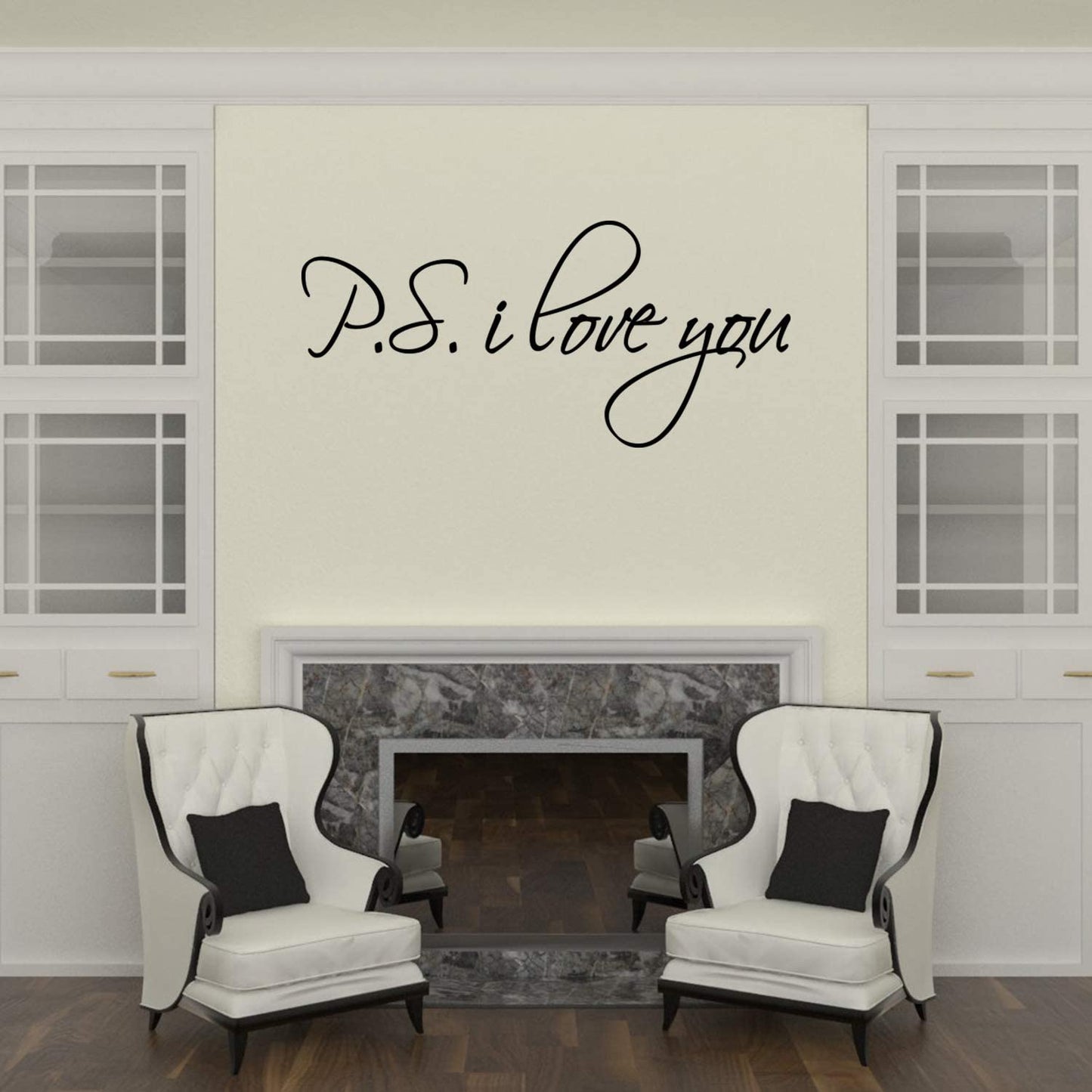 P.S I Love You Decal Vinyl Wall Bedroom Decor Wedding Gift Home Lettering