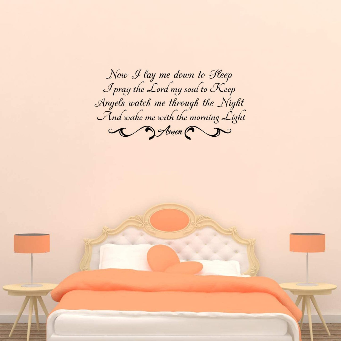 Now I Lay Me Down to Sleep Wall Decal Prayer Baby Room Nursy Art Decor Children's Lettering Vinyl Pray The Lord My Soul Keep Angels Watch Through Night Sticker
