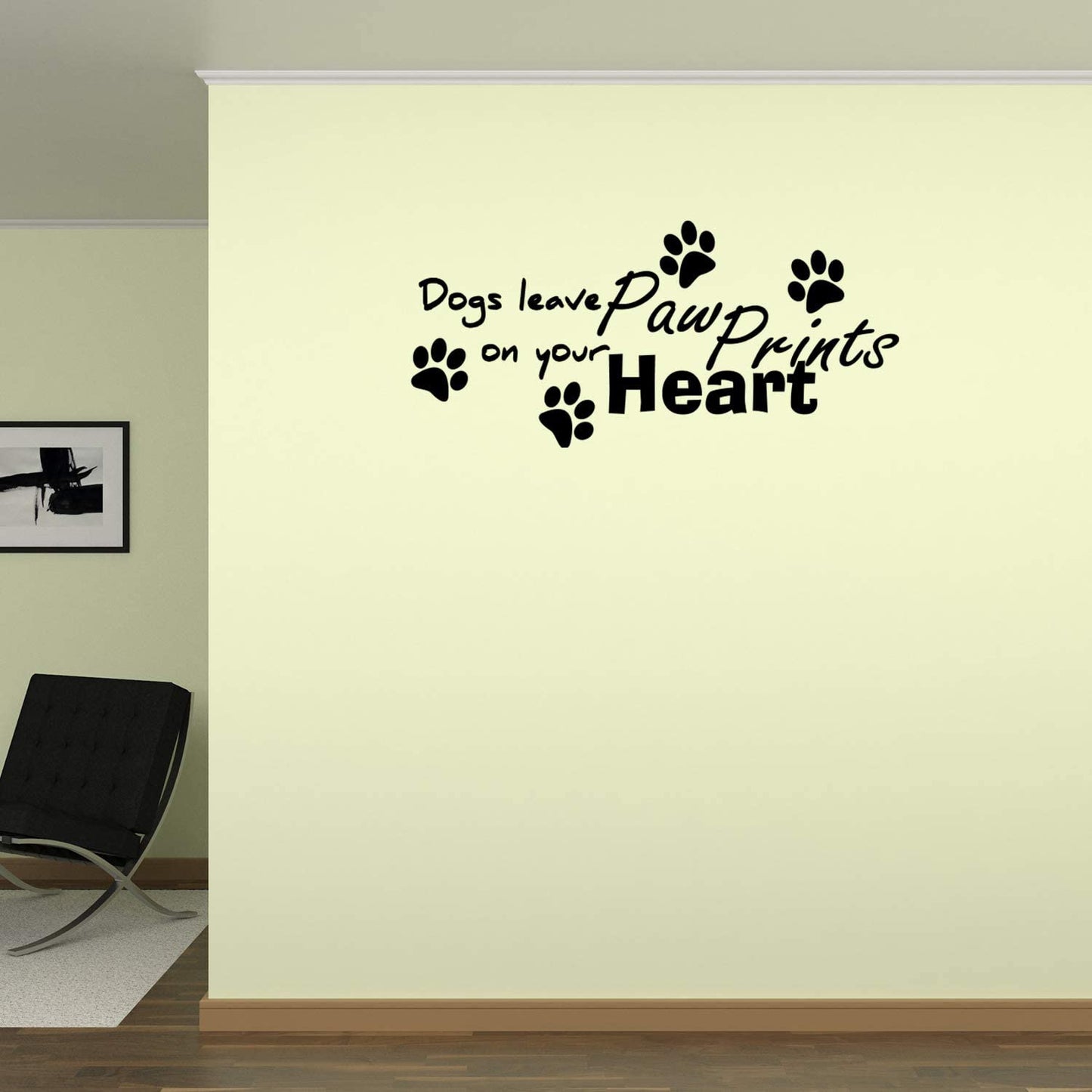 Dogs Leave Paw Prints on Your Heart Vinyl Wall Art Decals Sticker