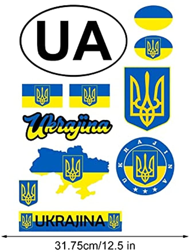 Ukraine Sticker Ukraine Flag Ukraine Map I Stand with Ukraine Sticker Support Ukraine 11 in 1 Auto Car Truck Decal Window Bumper
