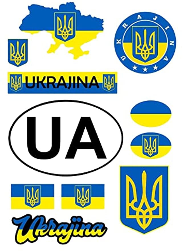 Ukraine Sticker Ukraine Flag Ukraine Map I Stand with Ukraine Sticker Support Ukraine 11 in 1 Auto Car Truck Decal Window Bumper