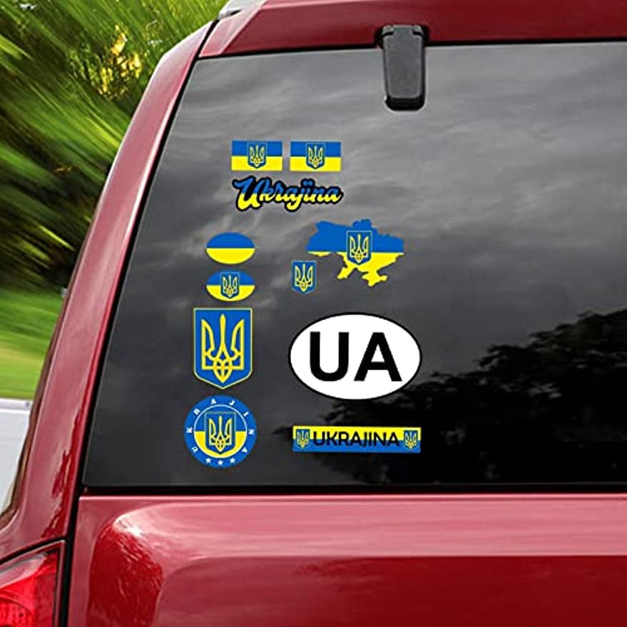 Ukraine Sticker Ukraine Flag Ukraine Map I Stand with Ukraine Sticker Support Ukraine 11 in 1 Auto Car Truck Decal Window Bumper