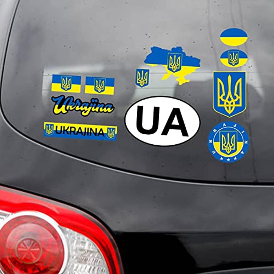 Ukraine Sticker Ukraine Flag Ukraine Map I Stand with Ukraine Sticker Support Ukraine 11 in 1 Auto Car Truck Decal Window Bumper