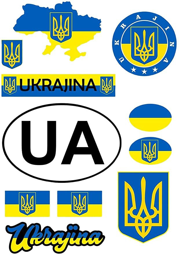 Ukraine Sticker Ukraine Flag Ukraine Map I Stand with Ukraine Sticker Support Ukraine 11 in 1 Auto Car Truck Decal Window Bumper