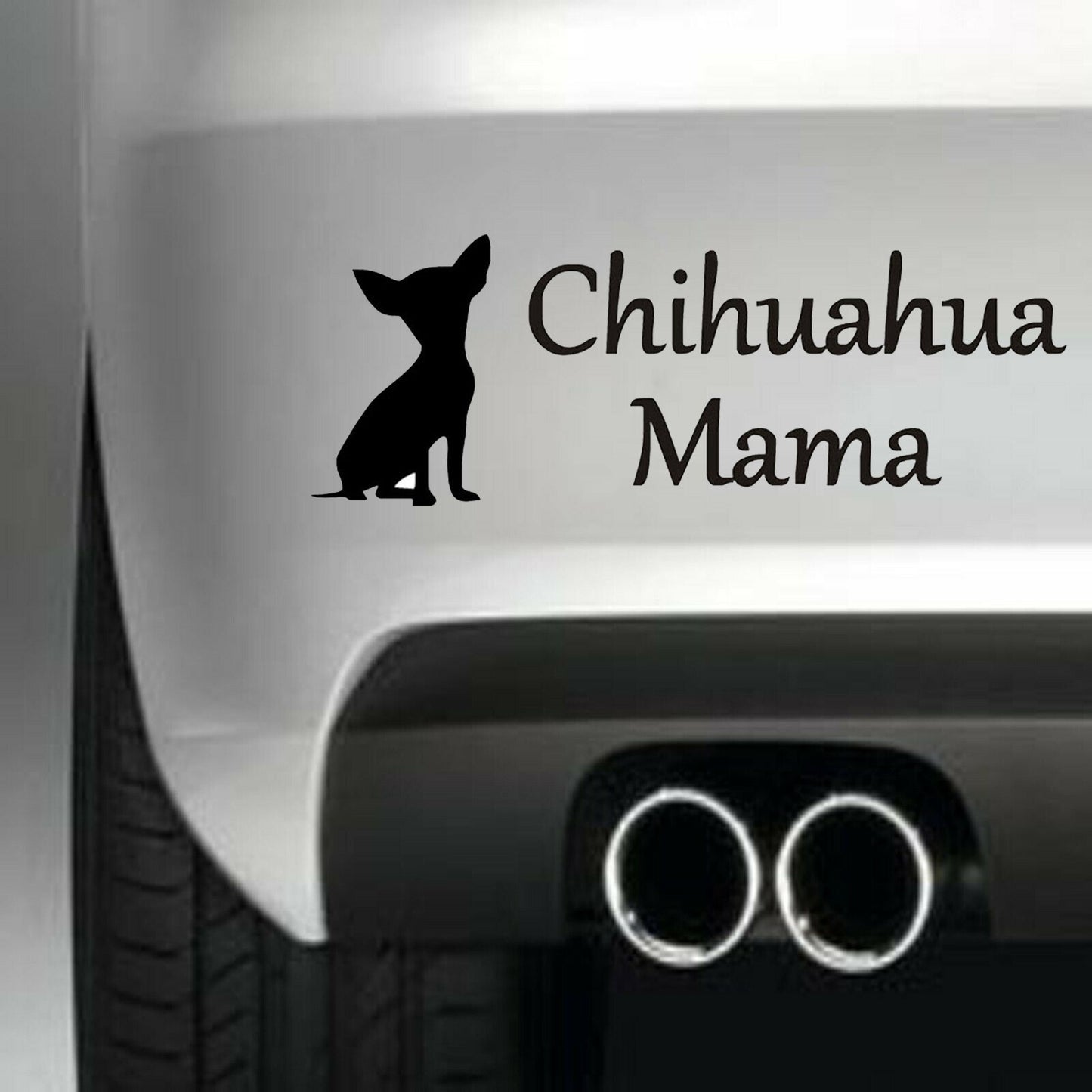 Funny Chihuahua Mama Dog Vinyl Sticker Decal for Car Truck Window Bumper Black