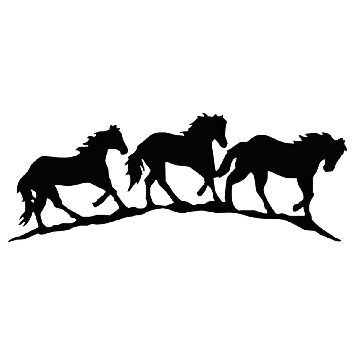 Three Horse Animal Home Room Vinyl Sticker Decal for Car Truck Window Bumper Black