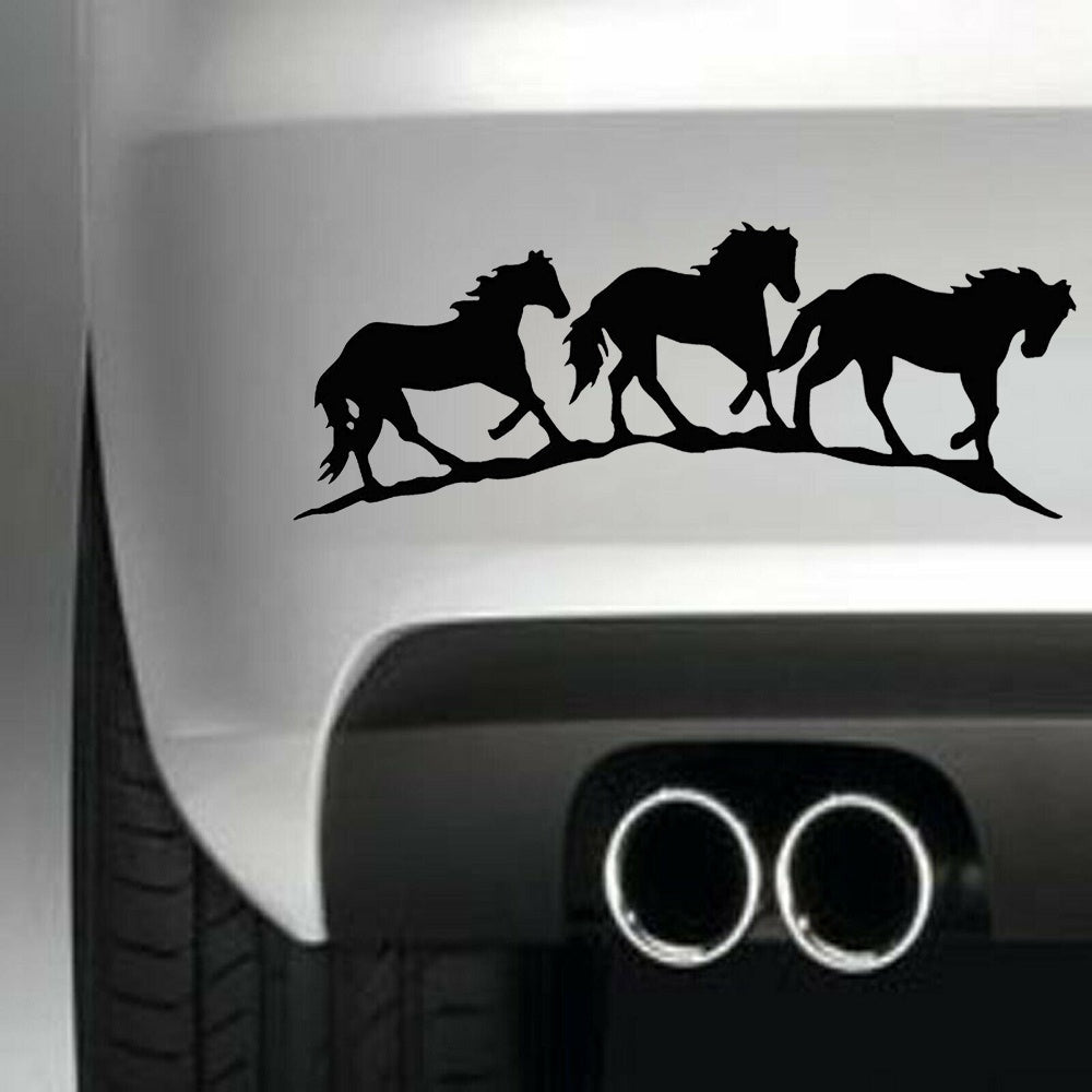 Three Horse Animal Home Room Vinyl Sticker Decal for Car Truck Window Bumper Black