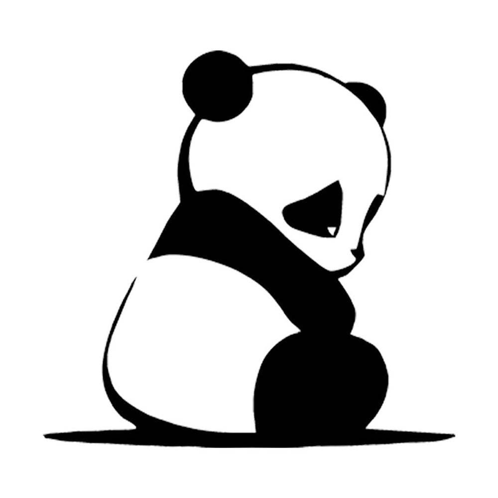 Sad Panda Animal Vinyl Sticker Decal for Car Truck Window Bumper Black