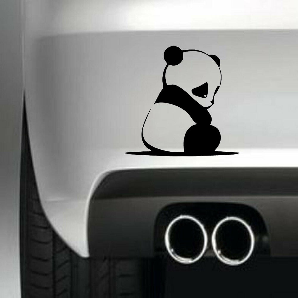 Sad Panda Animal Vinyl Sticker Decal for Car Truck Window Bumper Black