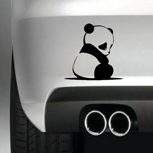 Sad Panda Animal Vinyl Sticker Decal for Car Truck Window Bumper Black