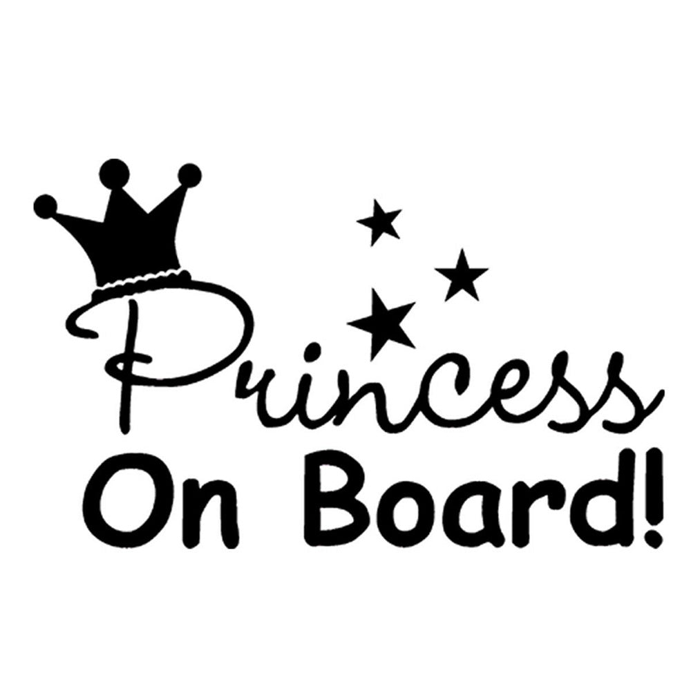 Princess On Board Vinyl Sticker Decal for Car Truck Window Bumper Black