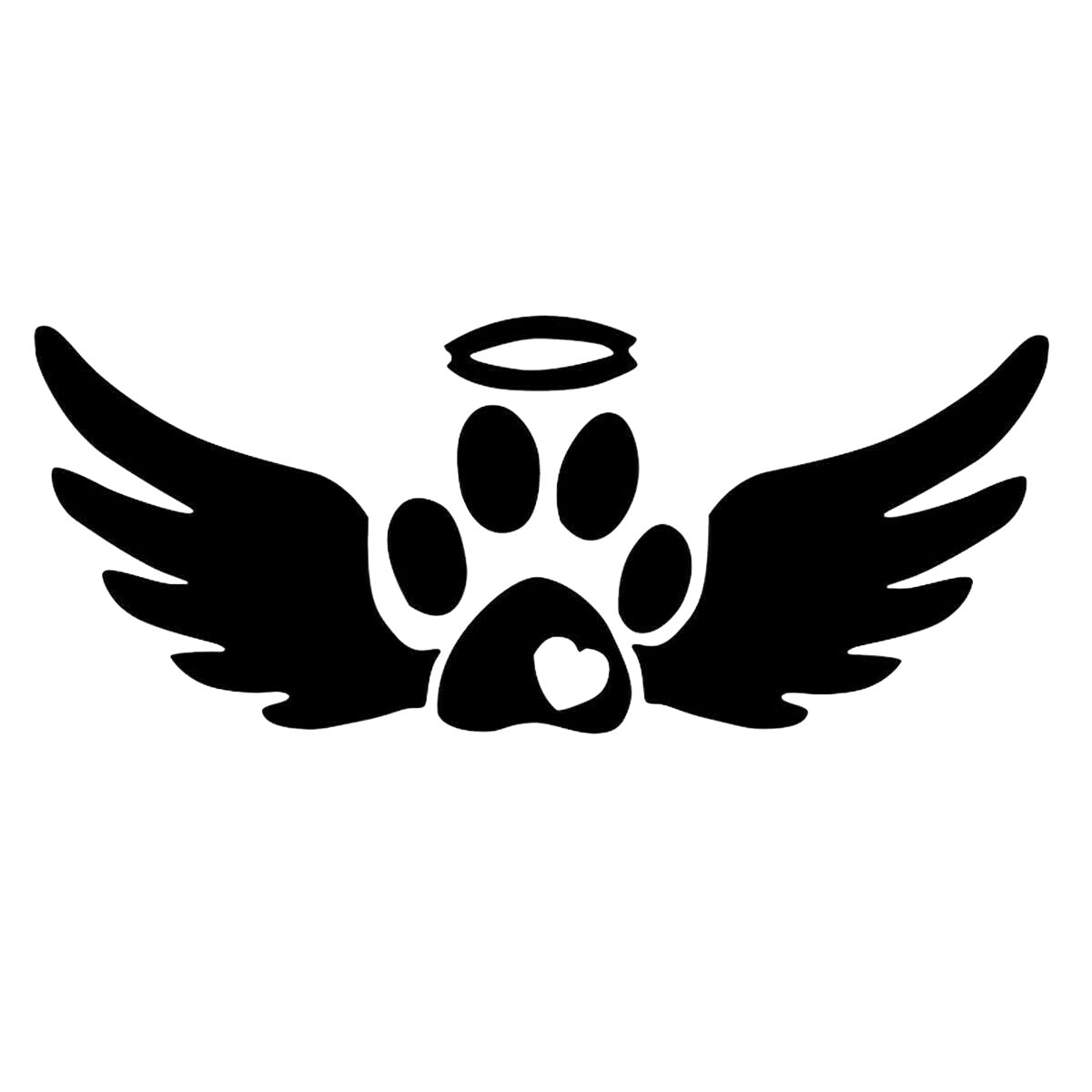 Paw Angle Wings Vinyl Sticker Decal for Car Truck Window Bumper Black