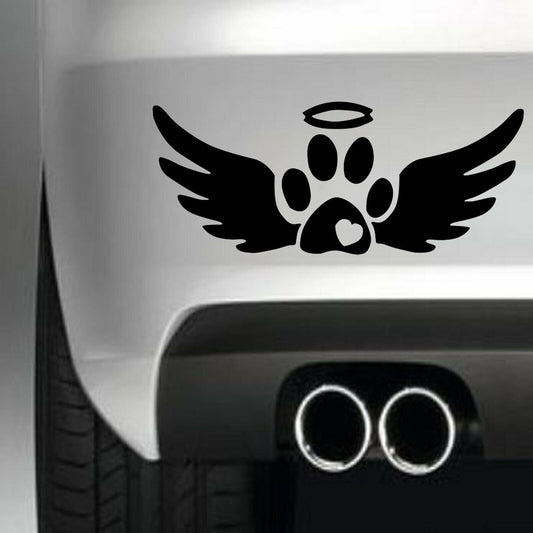 Paw Angle Wings Vinyl Sticker Decal for Car Truck Window Bumper Black