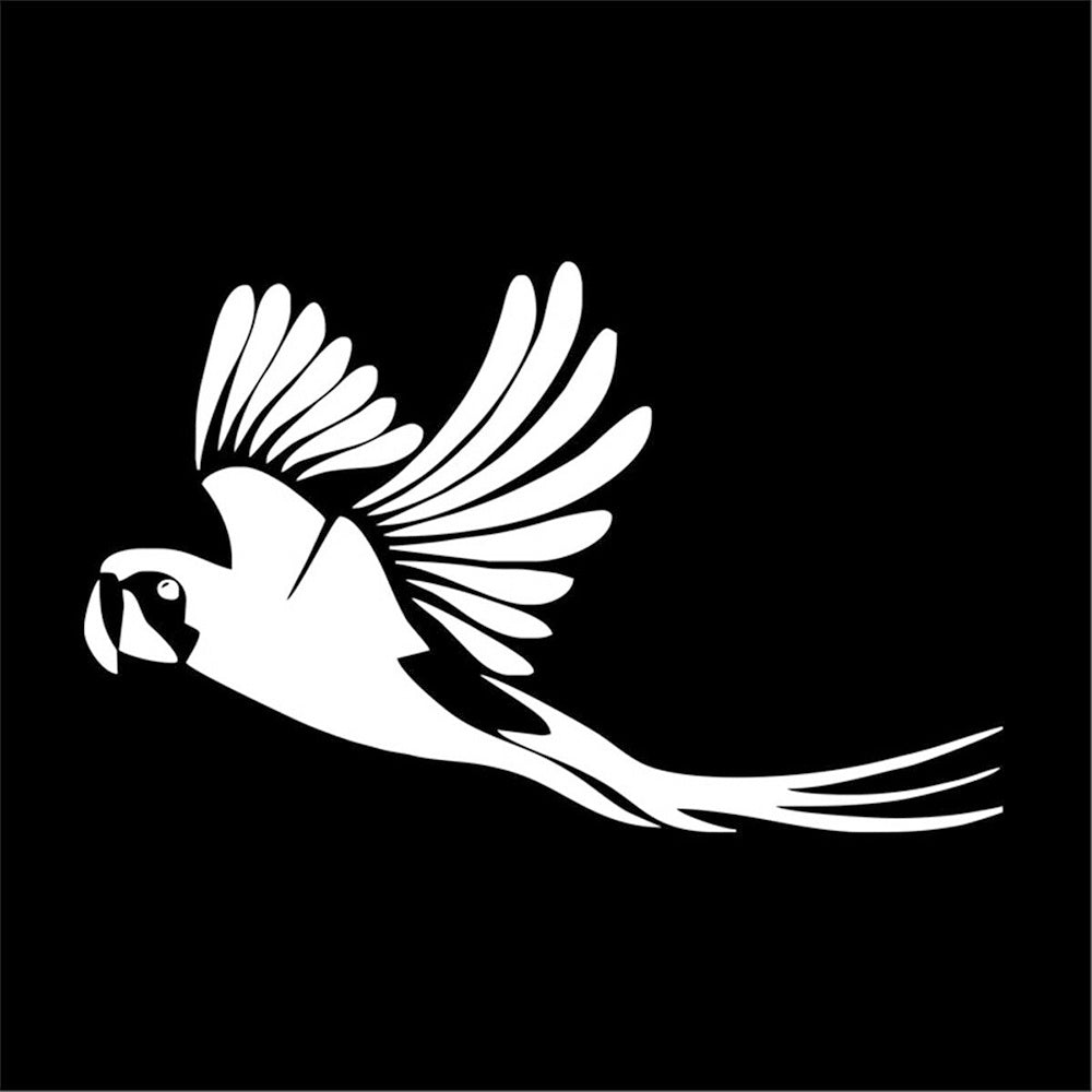 Parrot Bird Vinyl Sticker Decal for Car Truck Window Bumper White