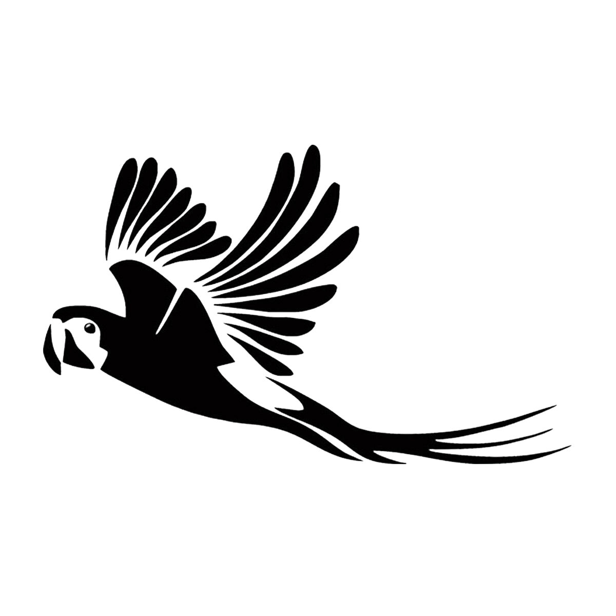 Parrot Bird Vinyl Sticker Decal for Car Truck Window Bumper Black
