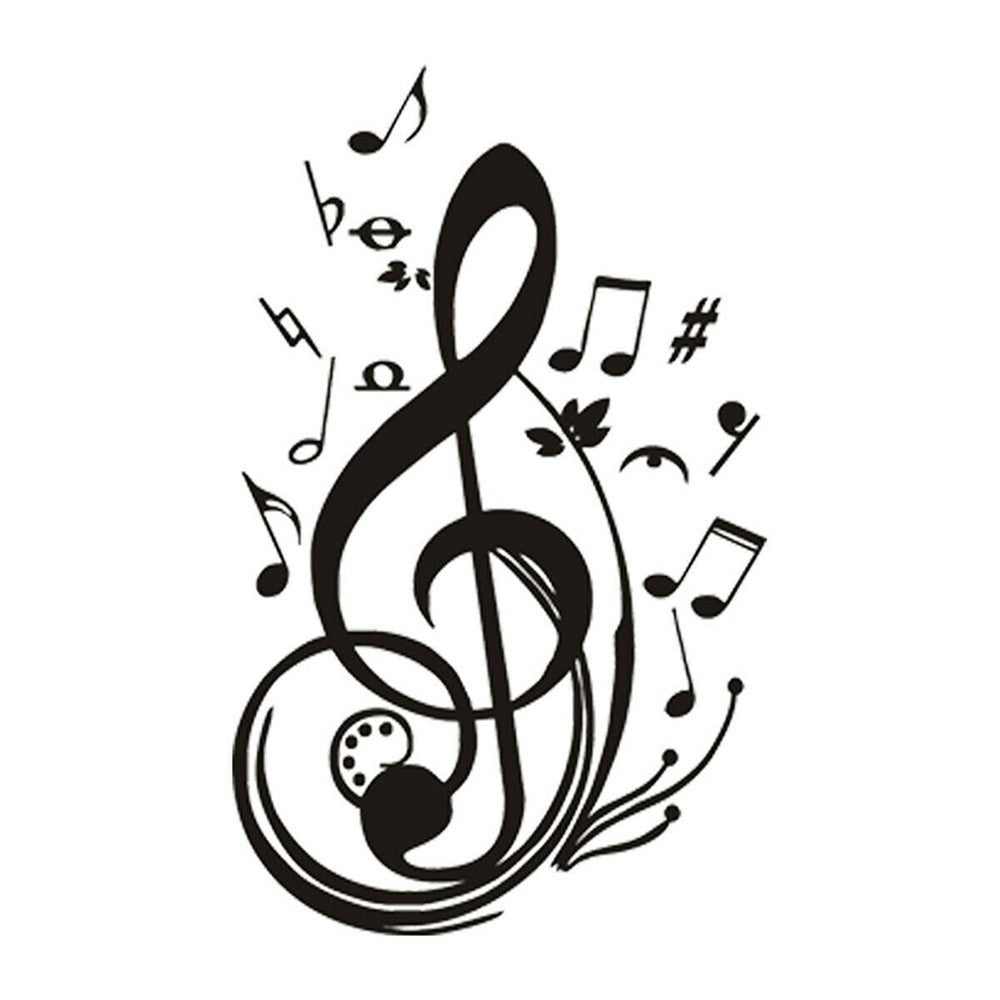 Music Notes Vinyl Sticker Decal for Car Truck Window Bumper Black