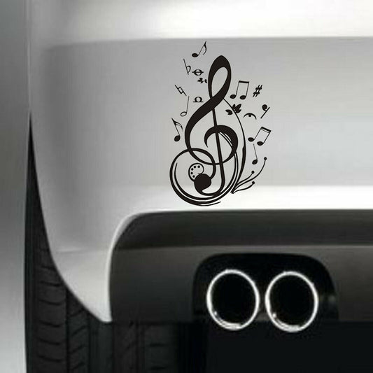 Music Notes Vinyl Sticker Decal for Car Truck Window Bumper Black